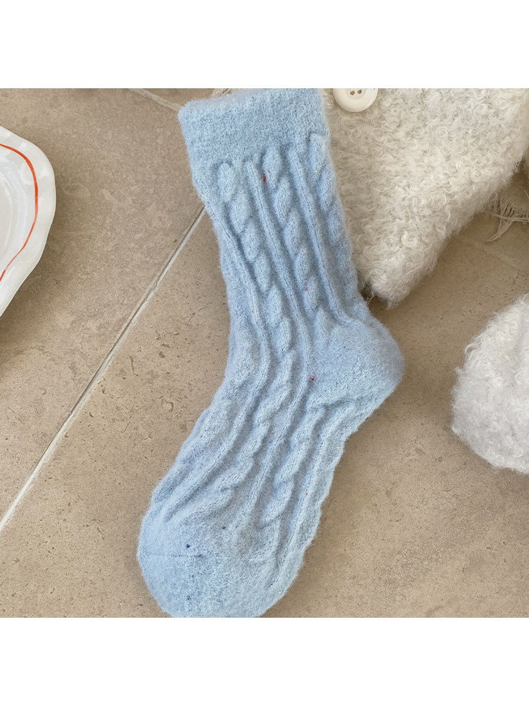 Rufia - Textured Everyday Casual Crew Socks