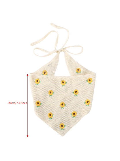 Scarvii Soft Knit Sunflower Pattern Headband