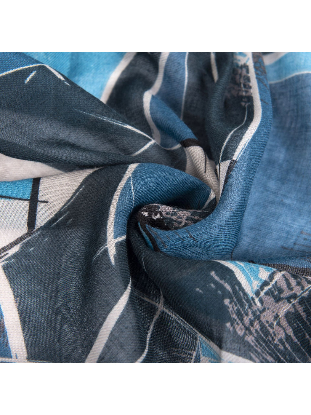 Scarvii - Abstract Blue Geometric Print Scarf