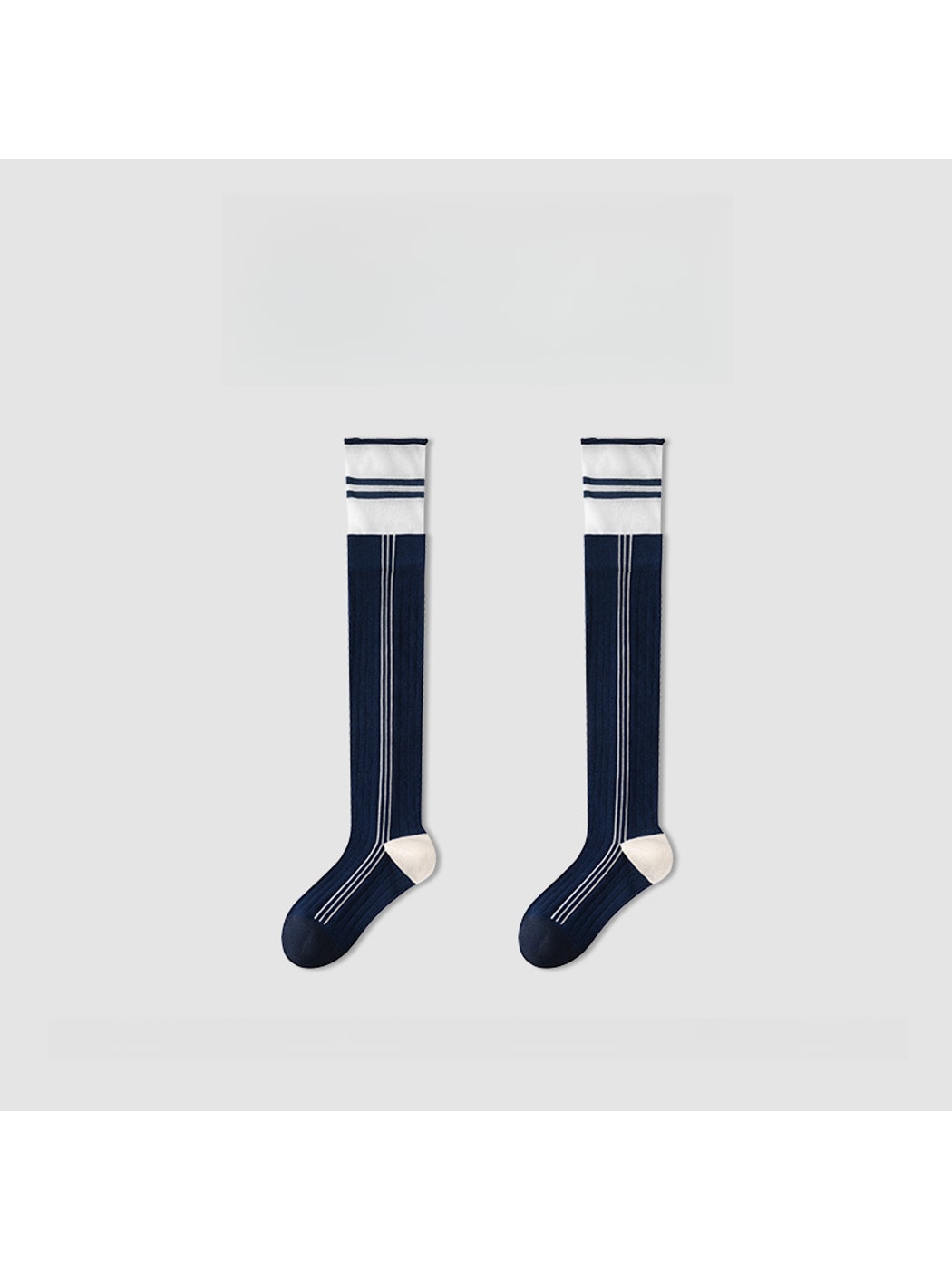 Rufia - Striped Ribbed Casual Knee-high Socks