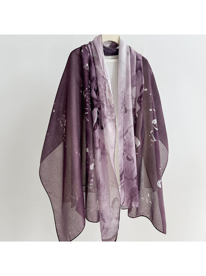 Scarvii - Abstract Style Floral Print Summer Wrap Scarf