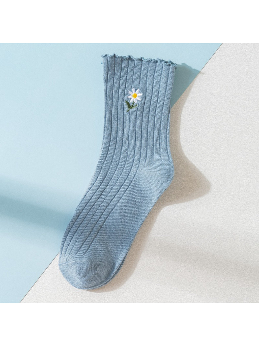 Rufia - Floral Daisy Detail Soft Ribbed Crew Socks product image 9