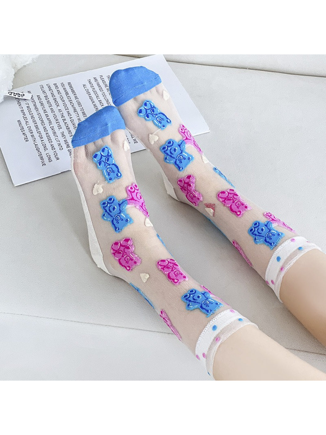 Rufia - Cherry Stripe Sheer Crew Socks product image 3