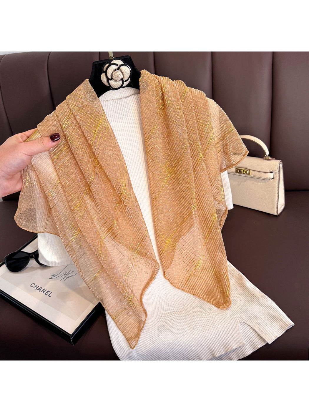 Scarvii - Lightweight Metallic Line Scarf