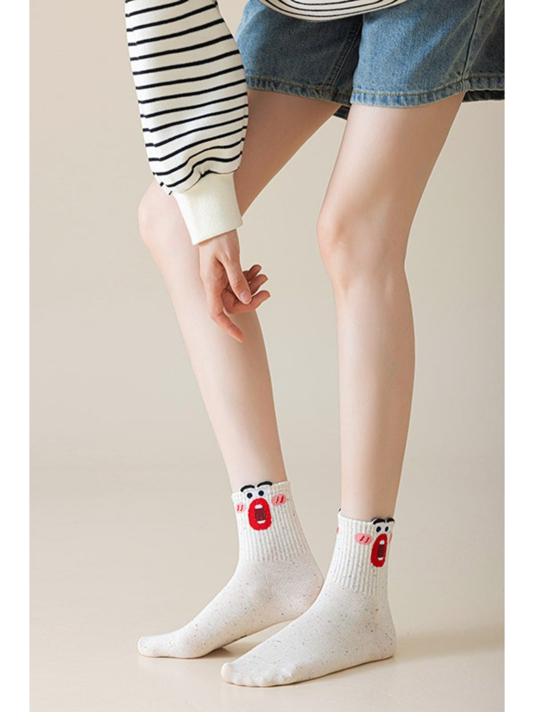 Rufia - Funny Face Confetti Crew Socks
