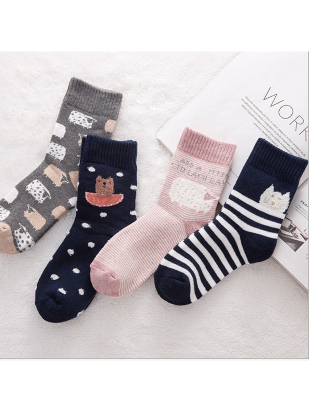 Rufia - Mixed Pattern Knit Crew Socks product image 3
