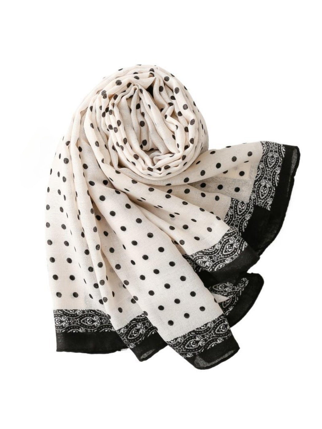 Scarvii -  Elegant Long Scarf with Polka Dots