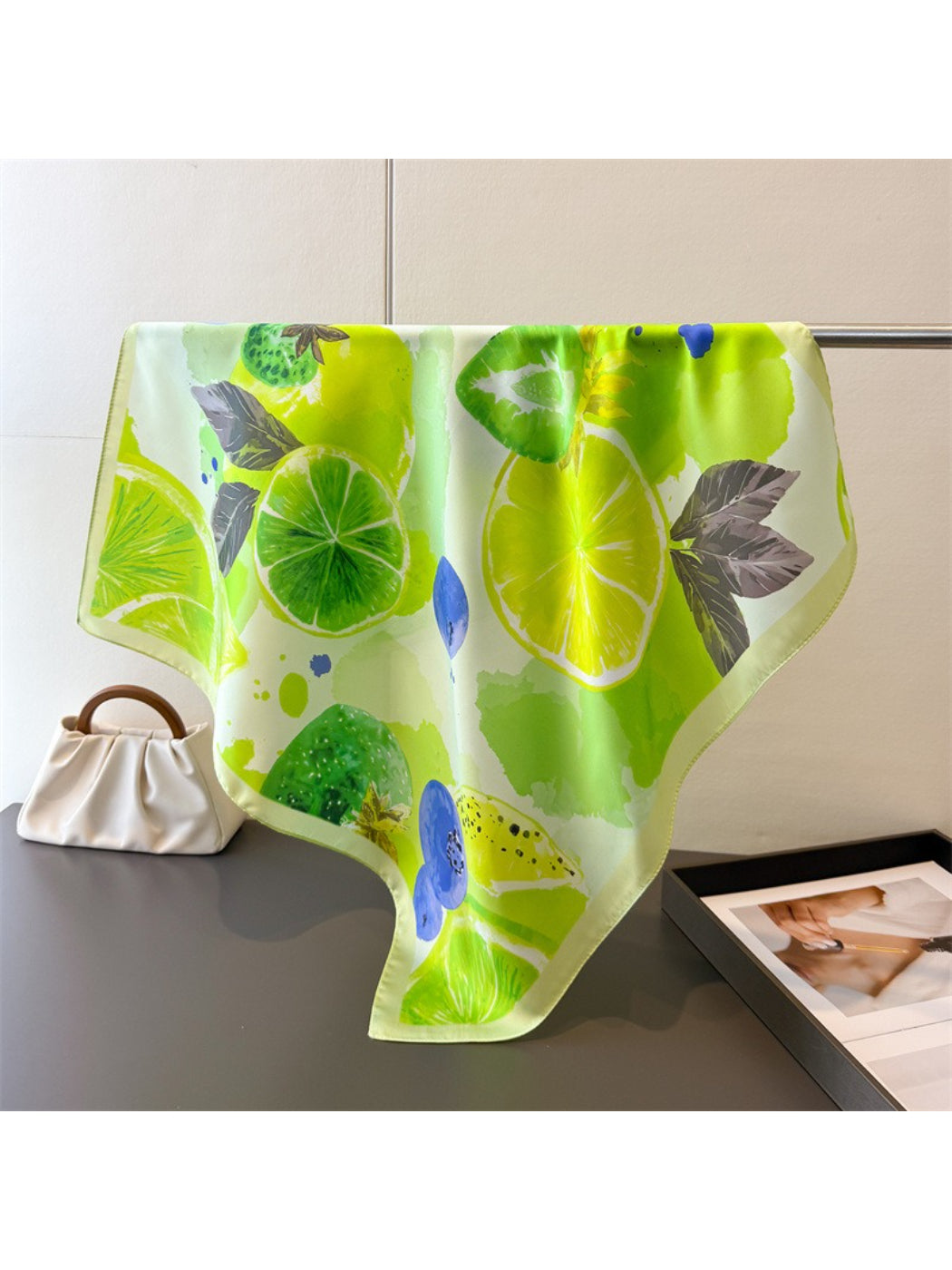 Scarvii Citrus Fruit Print Square Scarf