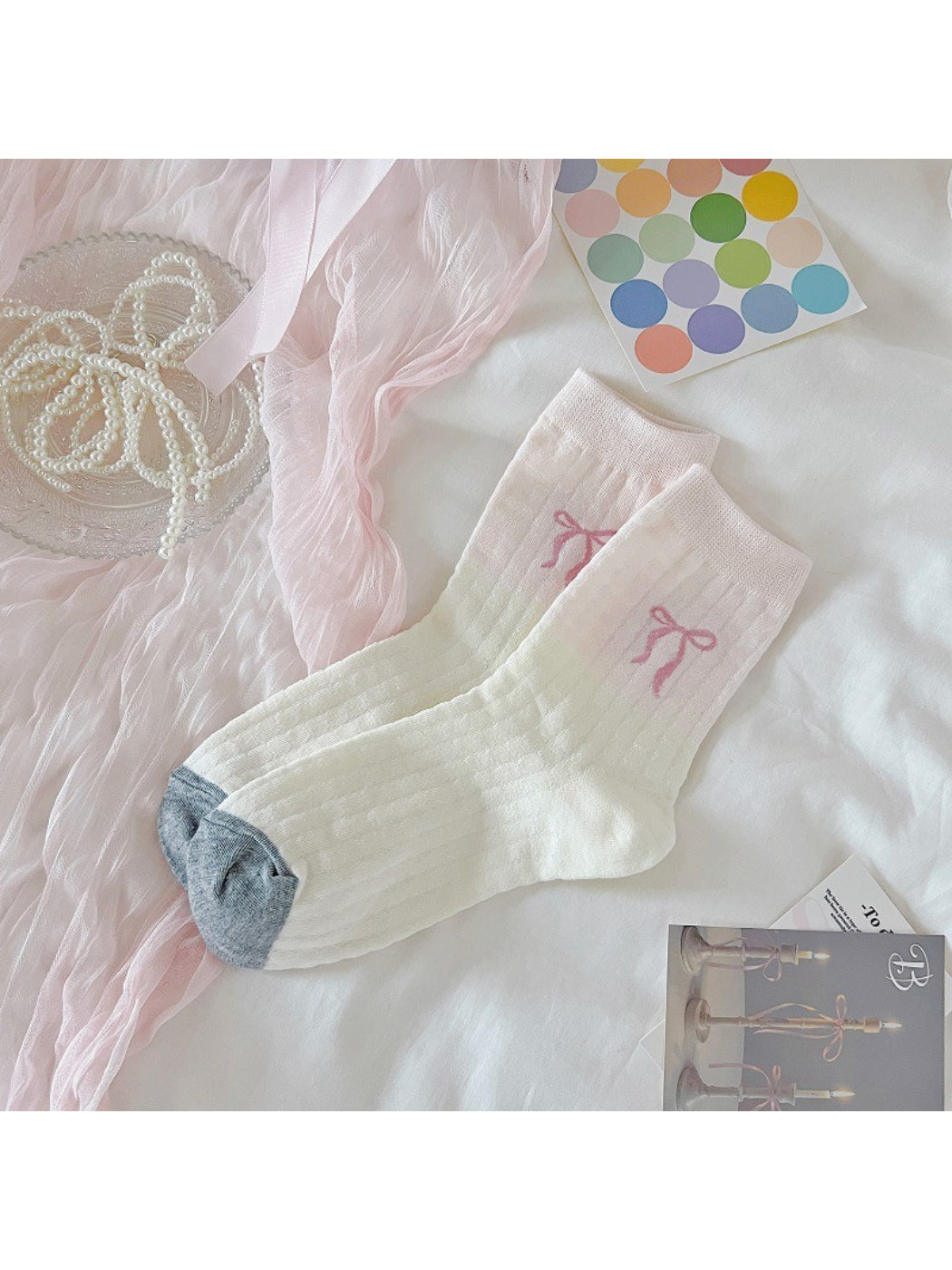 Rufia - Pastel Polka Dot Crew Socks