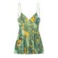 Troposa - Backless Mini Dress - Floral & Leopard & Leaf