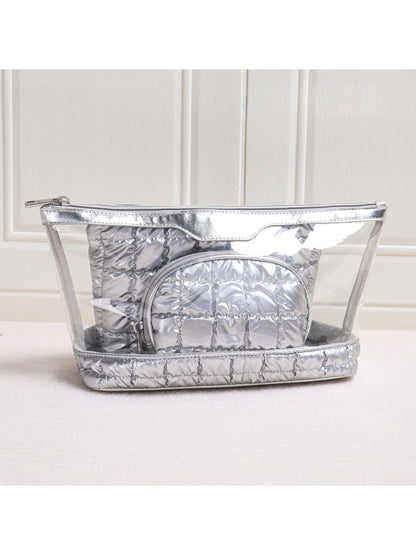 Cosbai - Clear Makeup Bag with Quilted Inner Pouch