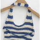 Vesty -  Striped Backless Halter Top - Soft & Sexy
