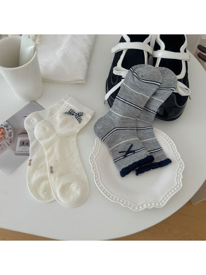 Rufia - Bow and Heart Fashion Ankle Socks