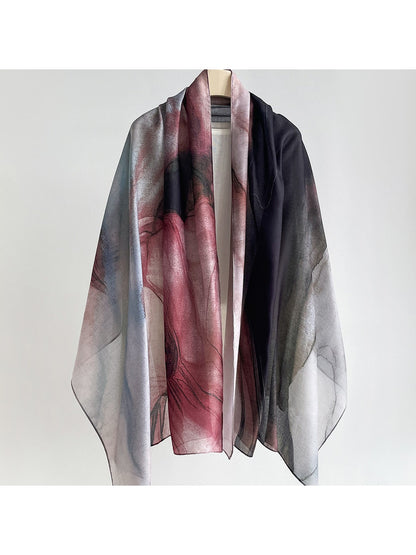 Scarvii - Vintage Floral Print Summer Wrap Scarf
