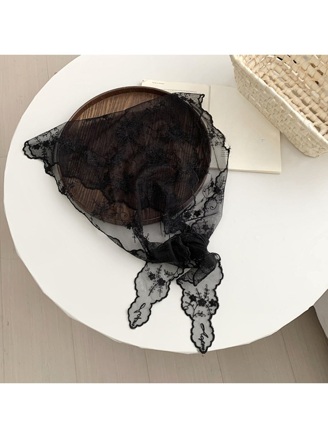 Scarvii - Sweet Lace Sheer Triangle Scarf - Feminine & Delicate
