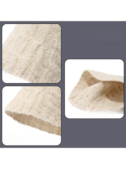 Haila - Solid Color Knitted Bucket Hat