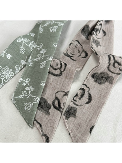 Scarvii - Printed Slim Tie Neck Fashion Necklace