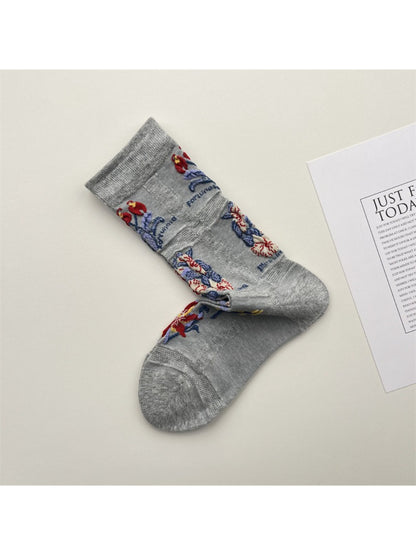 Rufia Mesh Floral Mid Calf Socks product image