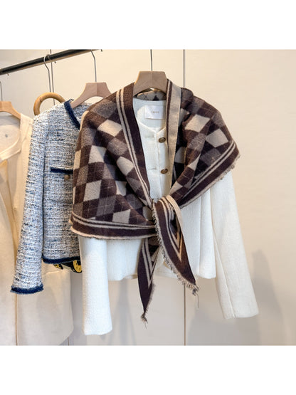 Scarvii - Classic Pattern Knit Wrap Scarf