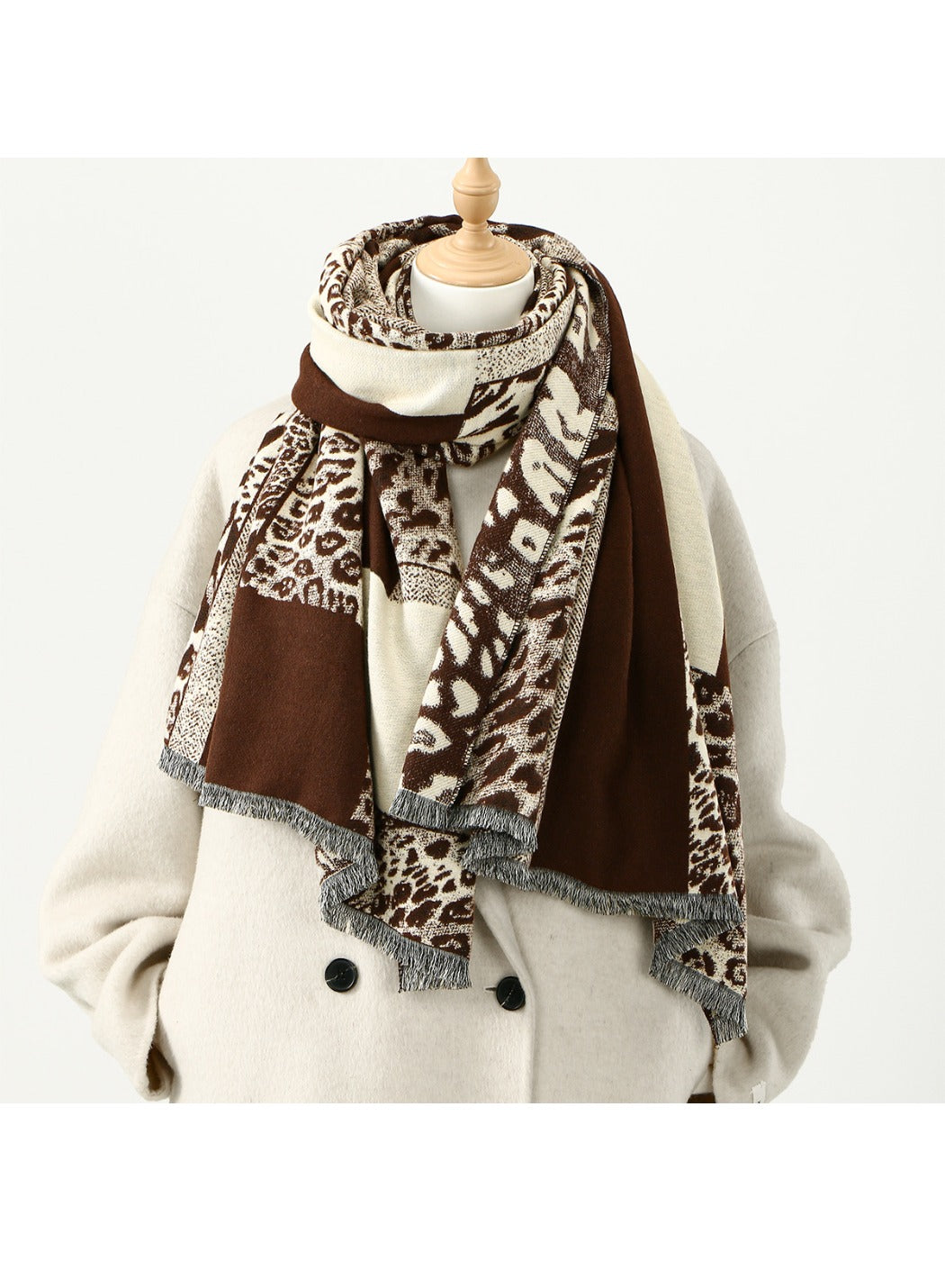 Scarvii - Leopard Print Thick Winter Scarf