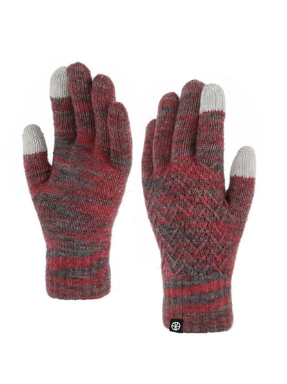 Gloving - Diamond Textured Knit Winter Gloves