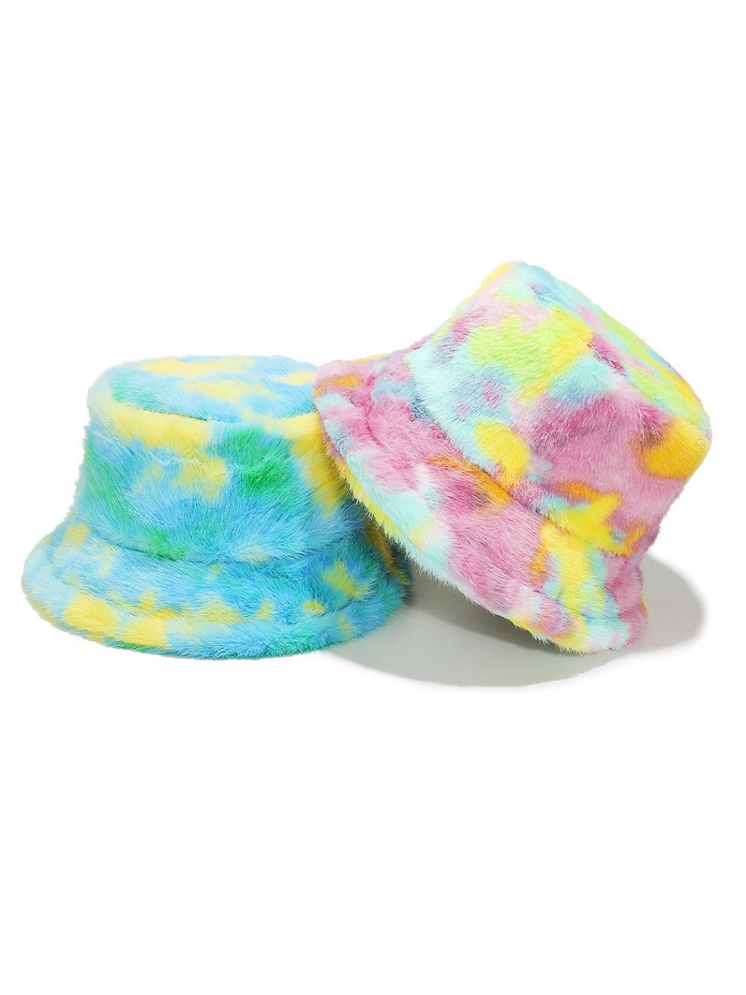 Haila Colorful Tie Dye Fuzzy Bucket Hat