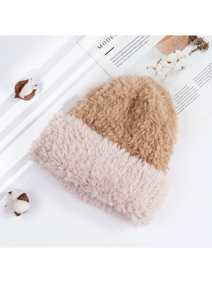 Haila - Soft Two Tone Fuzzy Beanie Hat