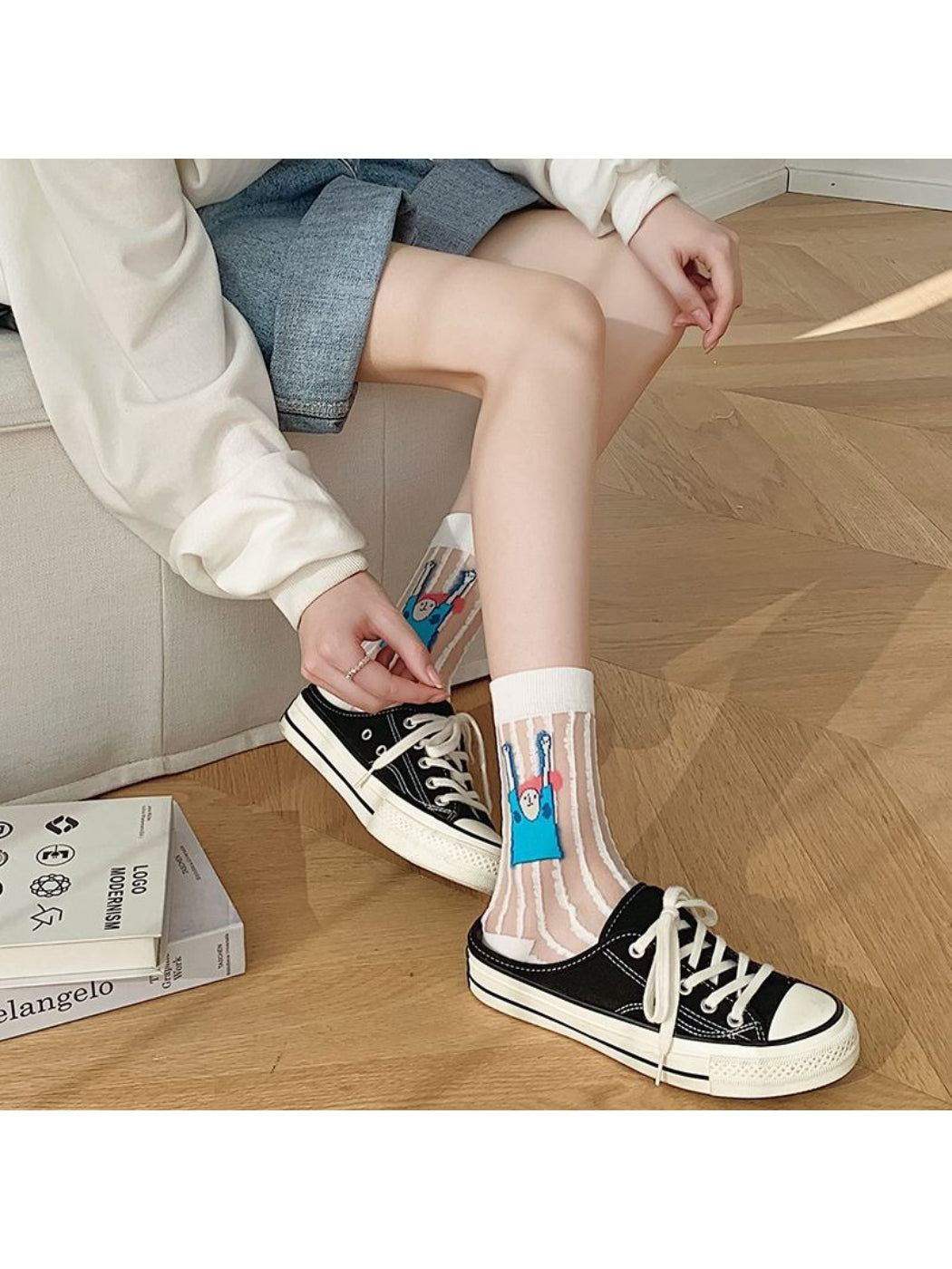 Rufia - Sheer Illustration Character Crew Socks