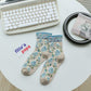 Rufia - Embossed Floral Pattern Women's Socks