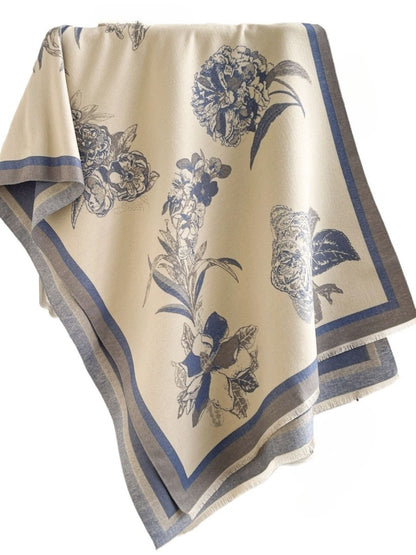 Scarvii - Vintage Floral Print Shawl & Scarf