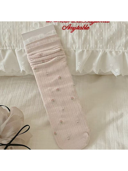 Rufia - Tiny Dot Rib Knit Crew Socks product image 5