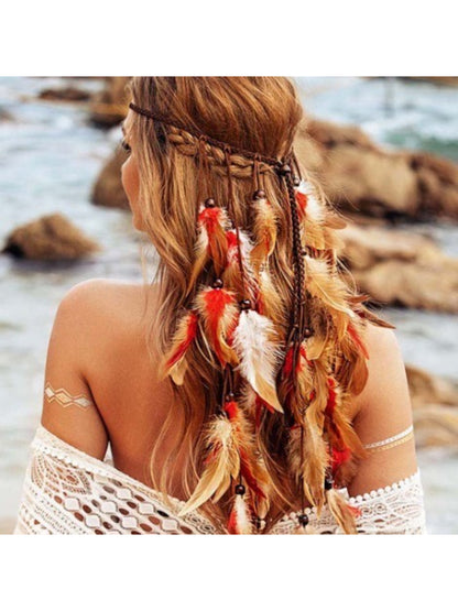 Hairish - Boho Feather Tassel Hair Headpiece
