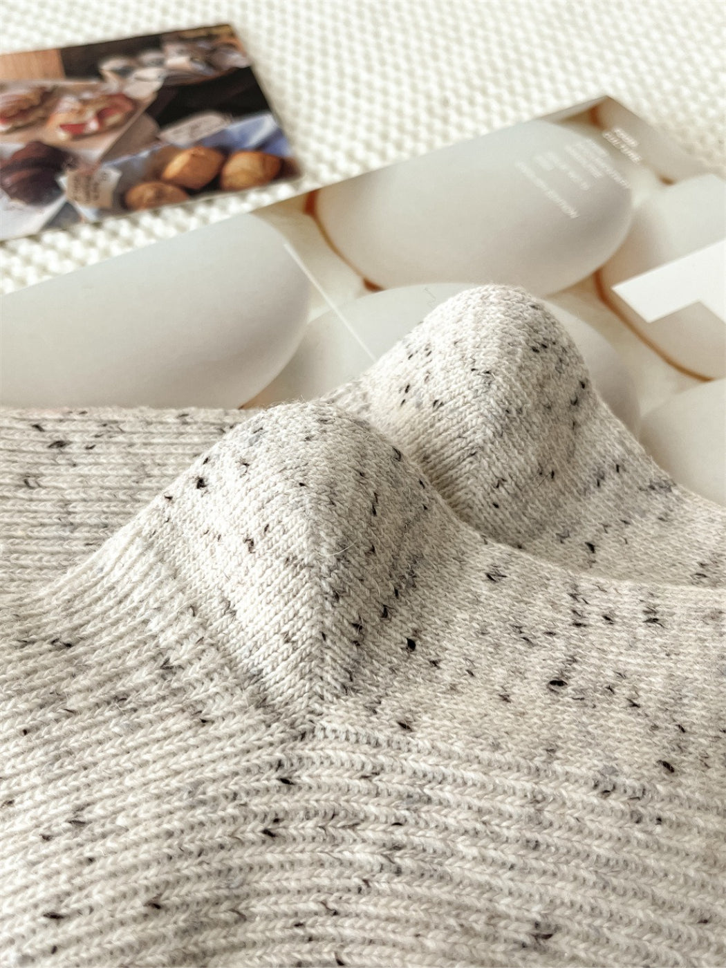 Rufia - Speckled Rib Knit Crew Socks