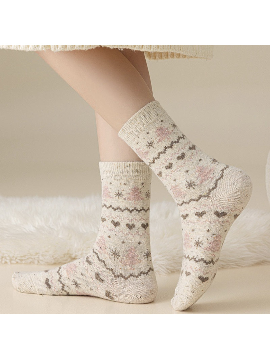 Rufia - Cozy Winter Forest Crew Socks