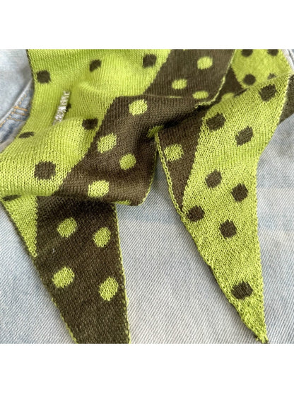 Scarvii - Polka Dot Color Block Triangle Bandana