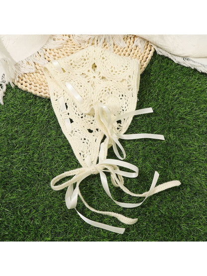 Scarvii Crochet Lace Ribbon Tie Hair Scarf