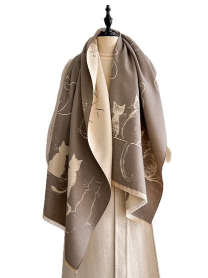 Scarvii – Cute Cat Pattern Winter Scarf & Shawl