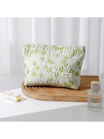 Cosbai - Light Green Floral Toiletry Organizer Bag