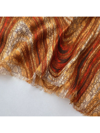 Scarvii - Geometric Gradient Pattern Long Scarf