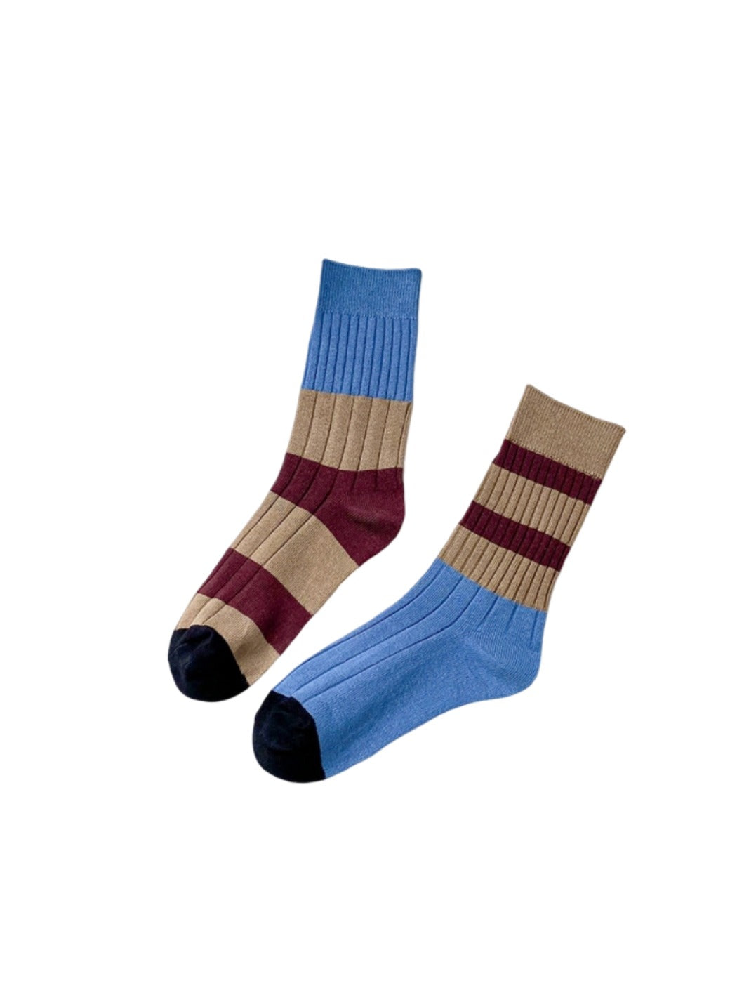 Rufia - Retro Stripe Crew Socks - Breathable & Stylish