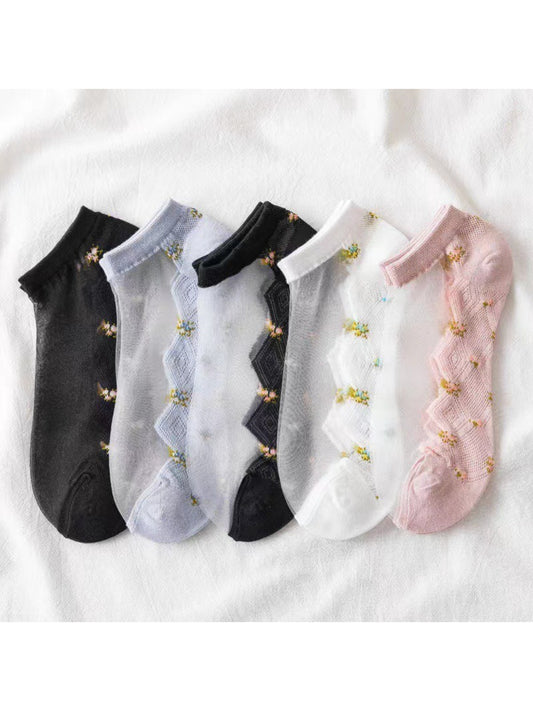 Rufia - Tiny Floral Sheer Ankle Socks product image 1