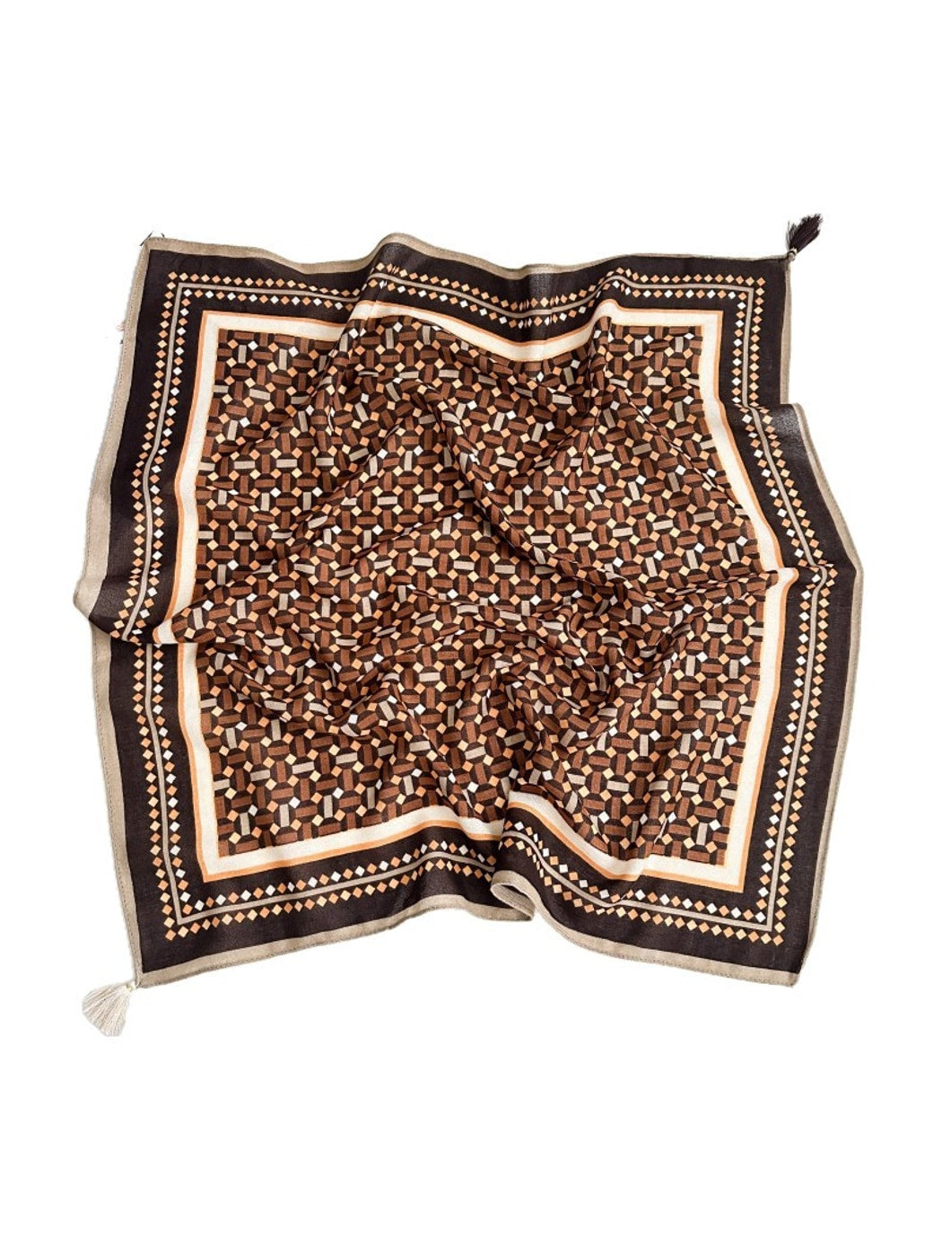 Scarvii - Elegant Geometric Print Square Scarf