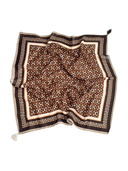 Scarvii - Elegant Geometric Print Square Scarf