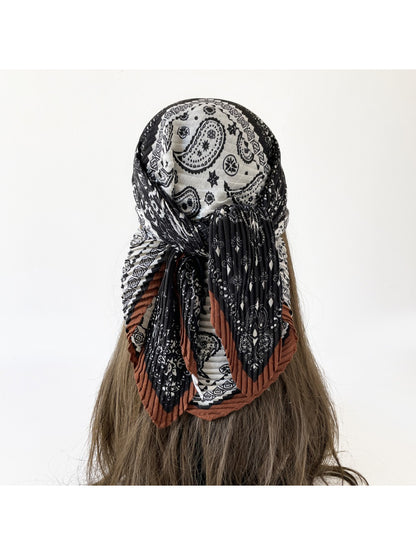 Scarvii - Graphic Paisley Pleated Scarf