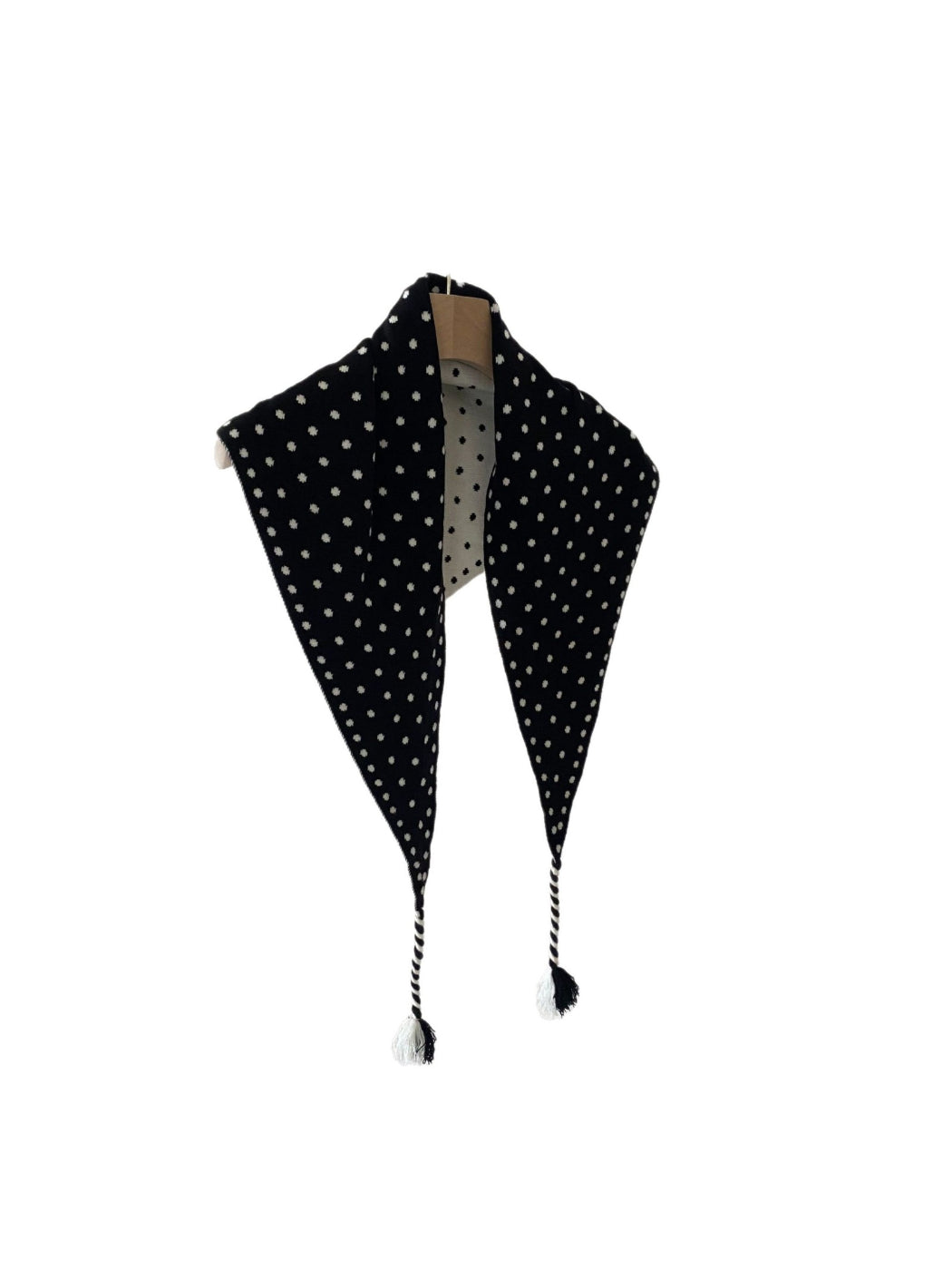 Scarvii - Polka Dot Tassel Triangle Scarf