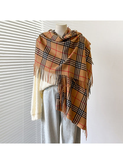 Scarvii – Tassel Fringe Plaid Scarf & Shawl