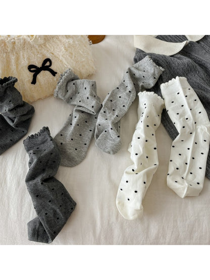 Rufia - Polka Dot Ruffle Edge Crew Socks product image 1