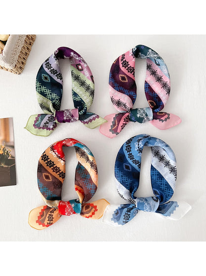 Scarvii - Geometric Print Decorative Square Scarf