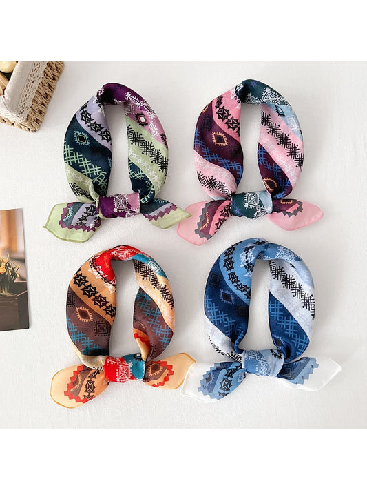 Scarvii - Geometric Print Decorative Square Scarf