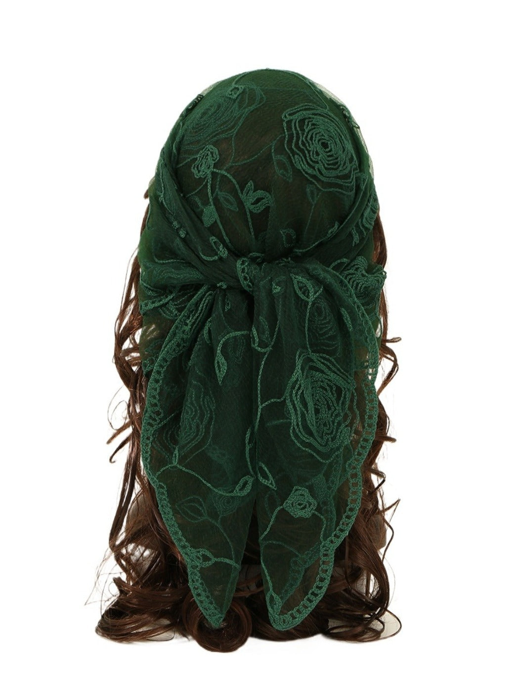 Scarvii - Rose Embroidered Square Scarf & Shawl